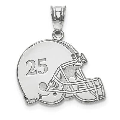 Laser Football Helmet Number And Name Pendant 10k White Gold 10XNA693W, MPN: 10XNA693W,