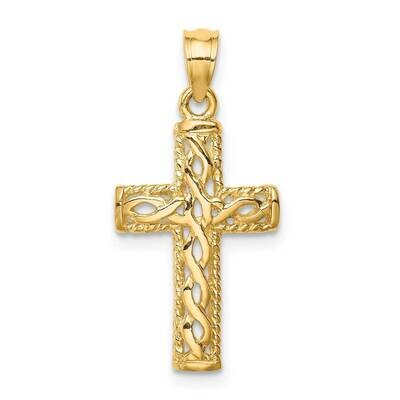 Braided Cross Pendant 14k Gold Polished  D4642, MPN: D4642, 883957964775