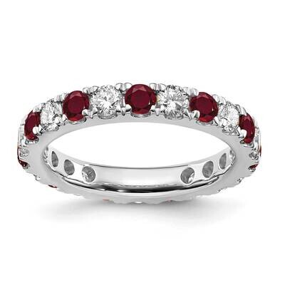 Si1/Si2 G H I &amp; Created Ruby Eternity Band 14k White Gold Lab Grown Diamond ET0050-CRU-100-75WLG, M…
