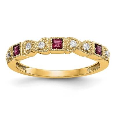 Diamond with Ruby Band 14k Yellow Gold RM3449B-RU-010-YAA, MPN: RM3449B-RU-010-YAA,