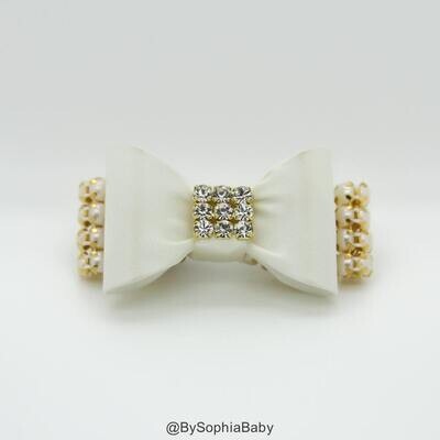 Baby Bow Hair Clip Ivory Bow Hair Clip Ivory baby Hair Clip Rhinestone Hair Clip Baby Hair Clip Tod…