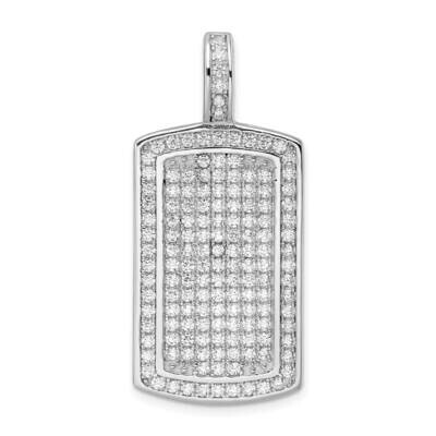 CZ Diamond Pendant Sterling Silver Rhodium-Plated Polished QP5510, MPN: QP5510,