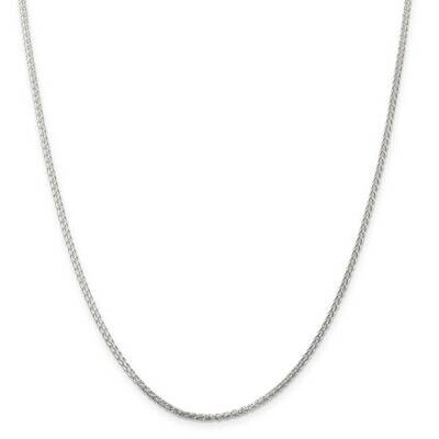 1.75mm Round Spiga Necklace Sterling Silver Rhodium Plated QSP050R, MPN: QSP050R, 886774099729