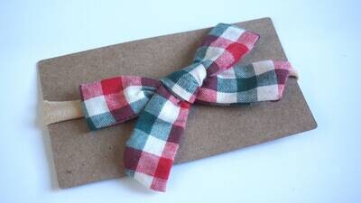 Red and Green Plaid Headband Black Bow Headband Baby Bow Headband Newborn Headband Baby Girl Headba…
