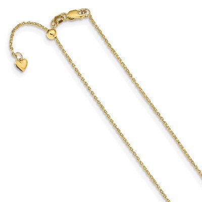 Leslie&#39;s 30 Inch Twisted Diamond-cut Cable Adjustable Chain 14k Gold HB-1334-30, MPN: 1334-30,