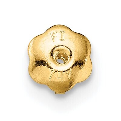 Small 2 Hole Threaded Ear Nut 14k Yellow Gold YG2673, MPN: YG2673,