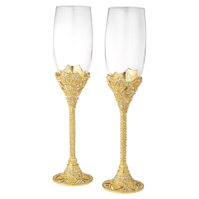 Olivia Riegel Gold Windsor Champagne Flute Set of 2 FL4001, MPN: FL4001, 817655016245
