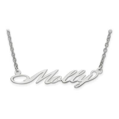 Laser Polished Nameplate with Chain 10k White Gold 10XNA636W, MPN: 10XNA636W, 191101221187