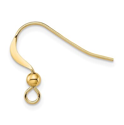 3.0mm Bead Flat Ear Wire Gold Filled GF4939, MPN: GF4939,