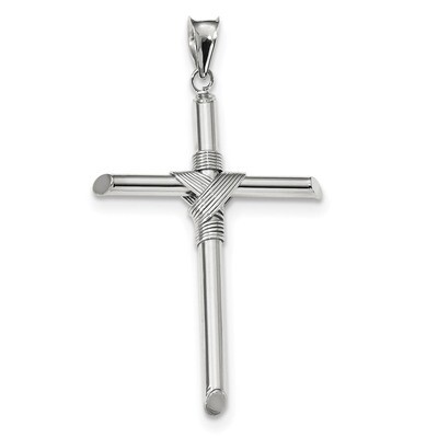 Polished Tube Cross Pendant 14k white Gold K6199, MPN: K6199, 883957660578