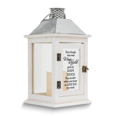 Wings of Gold LED Candle White Metal Lantern GM24767, MPN: GM24767, 603799359412