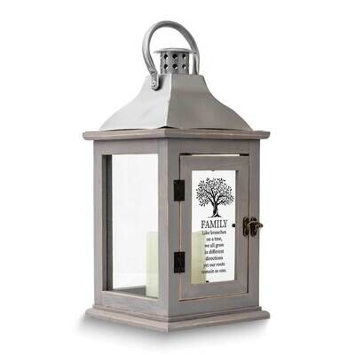 Family Tree LED Candle Gray Metal Lantern GM24769, MPN: GM24769, 603799452878