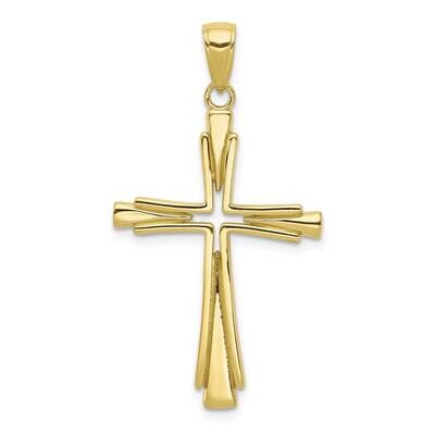 Solid Cross Pendant 10k Gold Polished 10D1541, MPN: 10D1541,