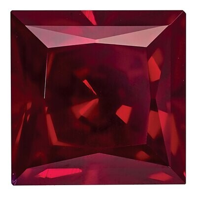 Created Ruby 5mm Princess Gemstone CR-0500-SQP, MPN: CR-0500-SQP,