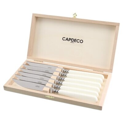 Capdeco Helios White Set of 6 Steak Knifes HEL00-6KS, MPN: HEL00-6KS, 3700922737929