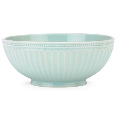 Lenox French Perle Groove Ice Blue Serving Bowl Medium 856933, MPN: 856933, 882864582997
