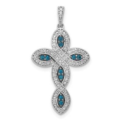White &amp; Blue Diamond Cross Pendant 14k White Gold PM5130-BD-020-WA, MPN: PM5130-BD-020-WA, 88395727…
