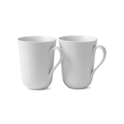 Royal Copenhagen White Fluted Mug 11 Oz Set Of 2 1017380, MPN: 1017380, 5705140705611