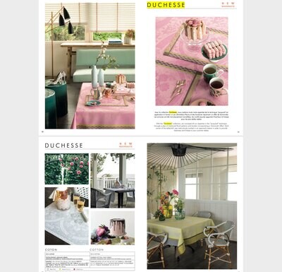 Le Jacquard Francais Duchesse Pink Tablecloth 69 x 126 Inch 26171, MPN: 26171, 3660269261719