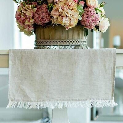 Crown Tuscan Linen Runner with Fringe 108 Inch Wide Fringe R297