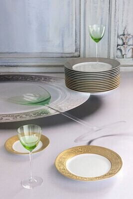 Robert Haviland Versailles White Bisc Gold Filet Demitasse Cup and Saucer HP647021, MPN: HP647021,