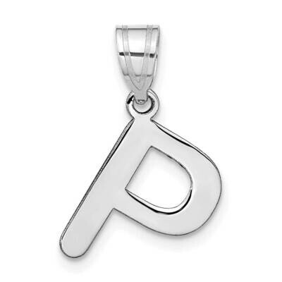 Bubble Letter P Initial Pendant 14k White Gold Polished YC1441WP, MPN: YC1441WP, 196904085844