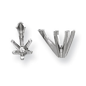 Pear 6-Prong V-End .75ct. Setting 14k White WG233-8, MPN: WG233-8,