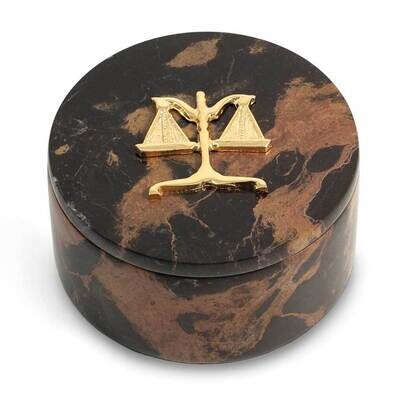 Legal Tiger Eye Marble Round Box with Gold-plated Accents GM21447, MPN: GM21447, 797140380160