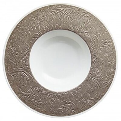 Raynaud Italian Renaissance Deep Plate With Engraved Rim Warm Grey 0817-46-250027, MPN: 0817-46-250…