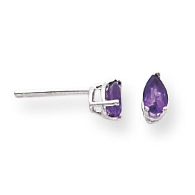 5x3mm Pear Amethyst Earrings 14k White Gold XE78WAM, MPN: XE78WAM, 883957100029