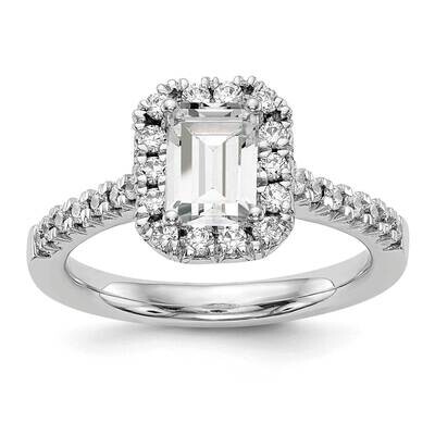Emerald Halo Engagement Lab Grown Diamond Si1/Si2, G H I, Semi-Mount 14k White Gold RM2062E-100-7WL…