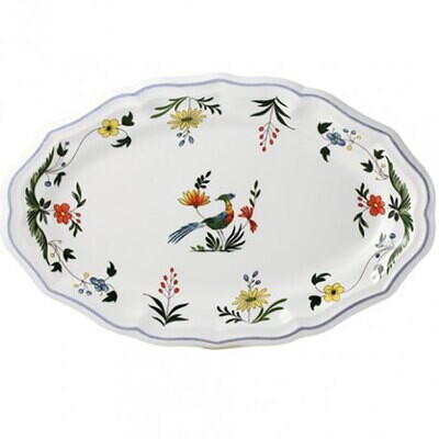 Gien Oiseaux De Paradis Oval Platter 0111COV622, MPN: 0111COV622, 840769001609