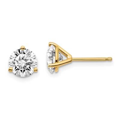 2ctw Cert. SI1/SI2 G H I Lab Grown Diamond 3 Prong Earrings 14k Yellow Gold EM1007-200C-LG, MPN: EM…