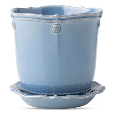 Juliska Berry &amp; Thread Chambray 5.25 Inch Planter &amp; Saucer JA136/47, MPN: JA136/47, 810034834133