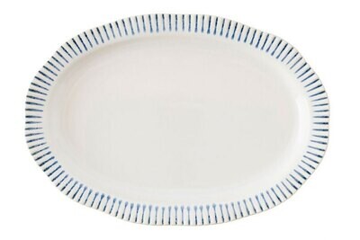 Juliska Sitio Stripe Indigo 17 Inch Serving Platter KW73/046, MPN: KW73/046, 815261024432