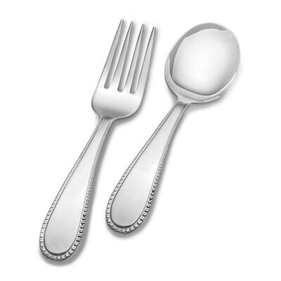 Gorham 2 Piece Baby Beaded Flatware Set Sterling Silver GM13598, MPN: GM13598, 730936022868