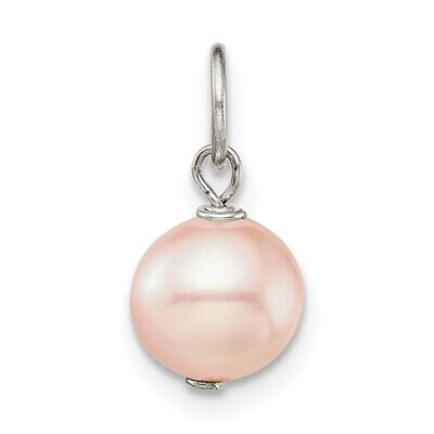 7mm Pink Freshwater Cultured Pearl Charm Sterling Silver SS4963P, MPN: SS4963P,