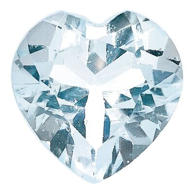 Aquamarine 6mm Heart Faceted A Quality Gemstone AQ-0600-HTF-A, MPN: AQ-0600-HTF-A,