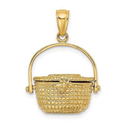 Nantucket Basket Charm 14k Gold 3-D K7801, MPN: K7801, 637218036189