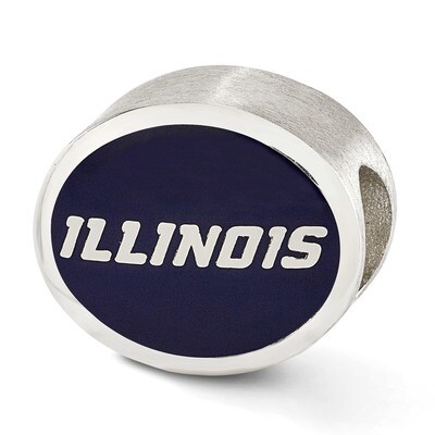 Enameled University of Illinois Collegiate Bead Sterling Silver QRS2054E1