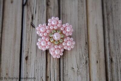 Ligh Pink Flower Hair Clip Flower Hair Clip Pink Hair Clip Rhinestone Hair Clip Baby Hair Clip 893,…