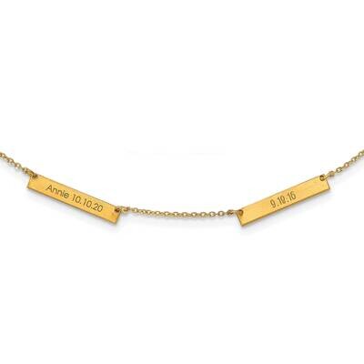 Brushed 2 Station Necklace Sterling Silver Gold-plated XNA1176/2GP, MPN: XNA1176/2GP,