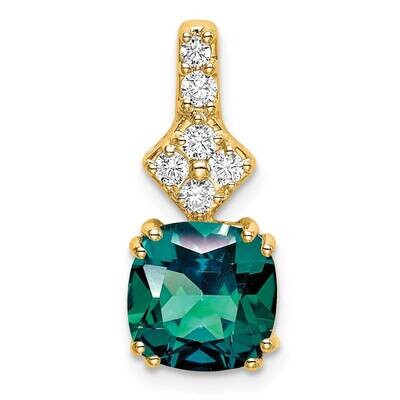 Created Alexandrite Pendant 14k Gold Lab Grown Diamond PM7515-CAX-020-YLG, MPN: PM7515-CAX-020-YLG,…
