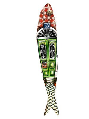 Bordallo Pinheiro Pinheiro Sardine Mouraria&#39;S Door Decorated, MPN: 65025581,