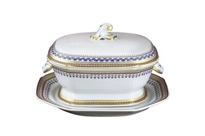 Mottahedeh Chinoise Blue Tureen and Platter S1507, MPN: S1507,