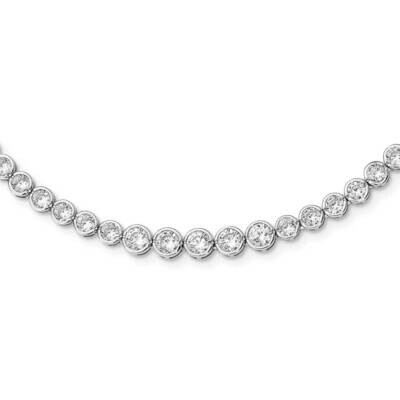 Graduated CZ Diamond Necklace Sterling Silver Rhodium-plated QG5345-16, MPN: QG5345-16, 883957872506
