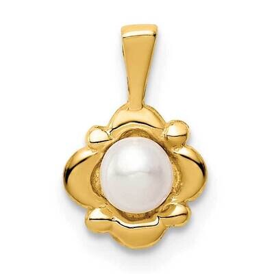 4-5mm White Button Freshwater Cultured Pearl Pendant 14k Gold SE2999 by Madi K, MPN: SE2999, 191101…