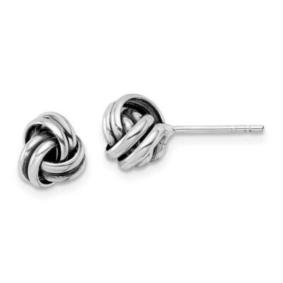 Love Knot Post Earrings Sterling Silver Antiqued QE16414, MPN: QE16414, 196904167441