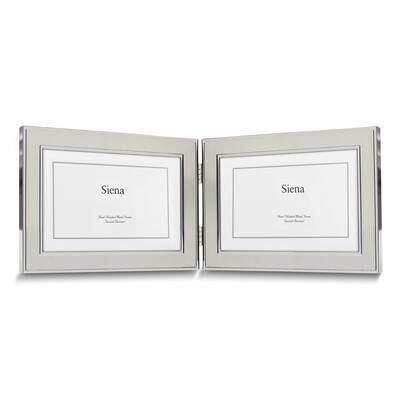 Bilaminate SS Beveled Border Double Horizontal 4 x 6 Inch Photo Picture Frame GM25969, MPN: GM25969…