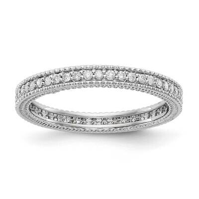 Polished 1/3CT Milgrain Edge Diamond Eternity Band 14k White Gold ET0003-033-7W4, MPN: ET0003-033-7…